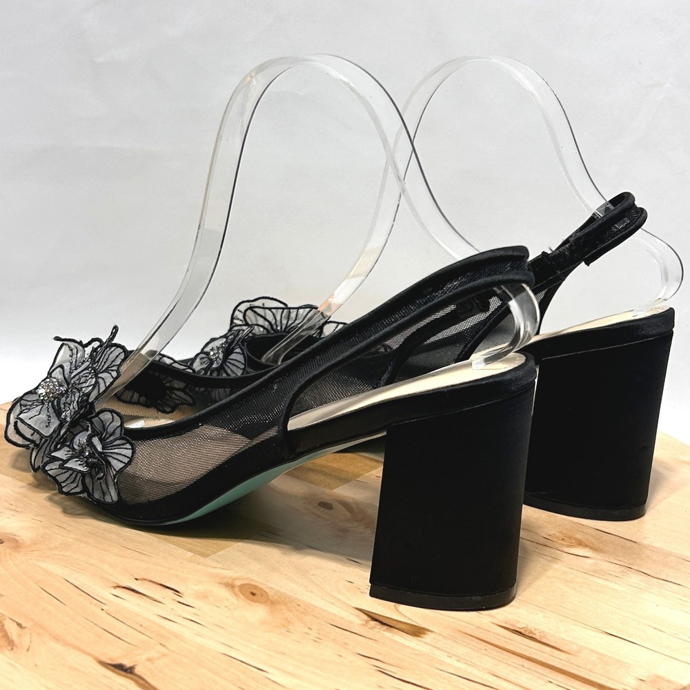 Betsey Johnson Women's Black Petra Slingback Pointed Toe Pump - Size 10M - Picture 8 of 12